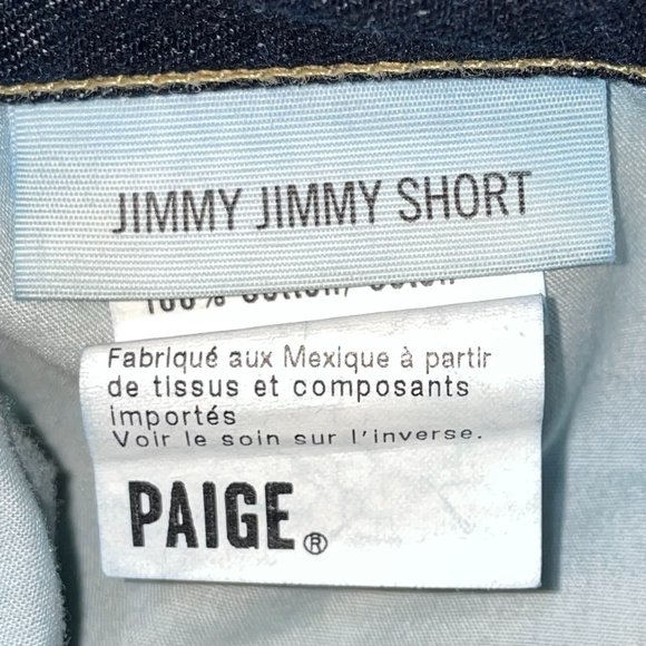 PAIGE Jimmy Jimmy Short Denim Jean 3" Cut off‎ Cuffed Shorts Size 28 - Picture 7 of 7